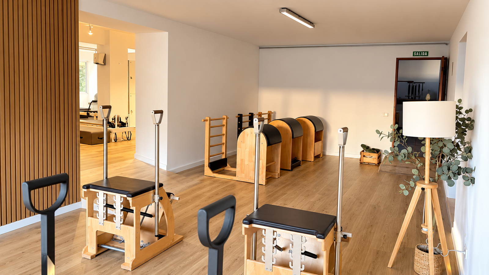 Studio Pilates con barril, Cadillac y silla